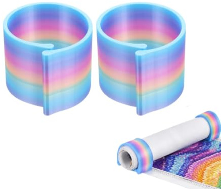 Gadpiparty 2 Stück Diamant Painting Rollenhalter für Leinwand Rollen | Kleine Bunte Canvas Roll Keeper mit Clips zum Fixieren, Aufrollen Und Aufbewahren von Diamant Painting Projekten