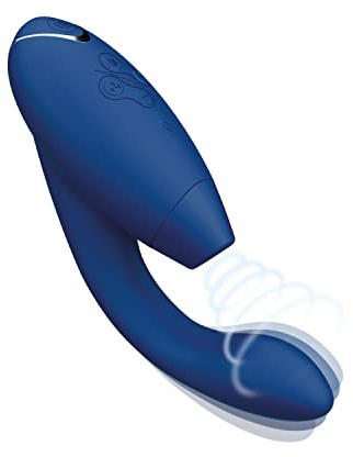 Womanizer Duo 2 Klitoris-Sauger für Frauen - Rabbit Vibrator Sextoy für Klitoris und G-Punkt Stimulation - Smart Silence - Druckwellenvibrator mit 14 Intensitätsstufen - Wasserdicht - Blaubeere
