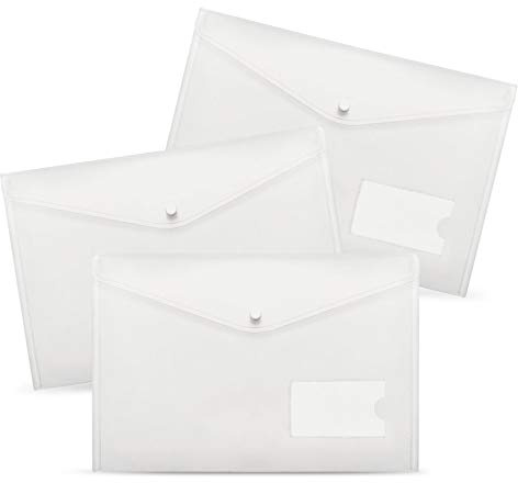 Dokumententaschen A4-20 Stück A4 Dokumententasche Sichttaschen für Dokument Speicherung mit druckknopf und Tasche (A4)