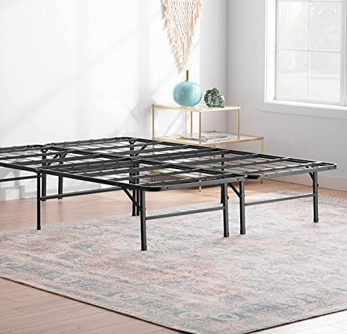 Linenspa Metallbett mit Lattenrost – Klappbett – 33 cm Stauraum unter Bettgestell – Montage in 5 Minuten – Bett 180x200 cm, Schwarz, Queen