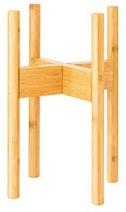 Rubberneck Bambus Pflanzenständer - Verstellbare Blumentopfständer aus Bambusholz für den Innen- und Außenbereich - Beige