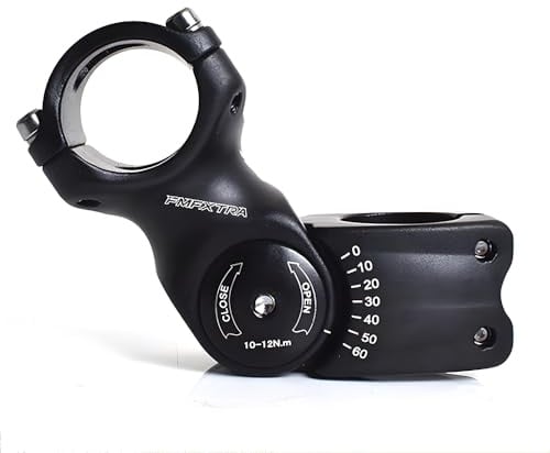 Verstellbarer MTB Vorbau 25.4mm 31.8mm, ±60 Grad Aluminiumlegierung Fahrradvorbau Riser, Kurze Lenkervorbauten für Mountainbikes, Rennrad, BMX, Radsport