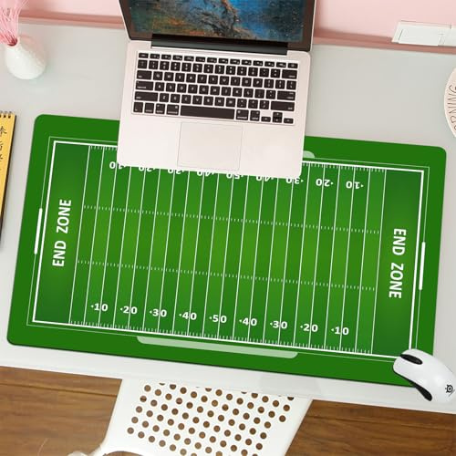 QRFASFZO Großer Mauspad - 80x30cm Gaming-Mauspad mit genähten Kanten, Nicht rutschender Unterlage,Fußball, Feld des Spiels Strategie Taktik Endzone Touchdown SPOR,Schreibtischmatte und Maus