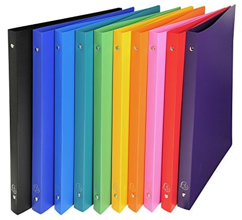 Exacompta 541999E Ringbuch (PP, DIN A4, blickdicht, 2 Ringe, Rücken 20mm) gemischte farben