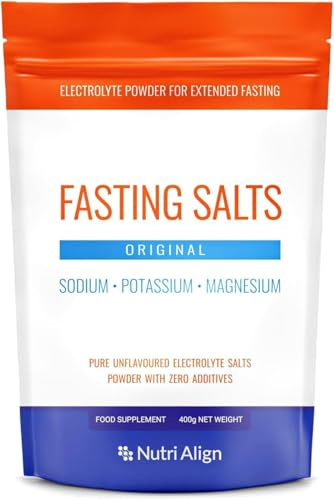 Nutri-Align Fastensalze Elektrolytpulver, 400g, Natrium Kalium Magnesium | 400g Elektrolytes: Natrium, Kalium, Magnesium | Fasting Salts | Geschmacksneutrale Fasten-Elektrolyte | füllstofffrei