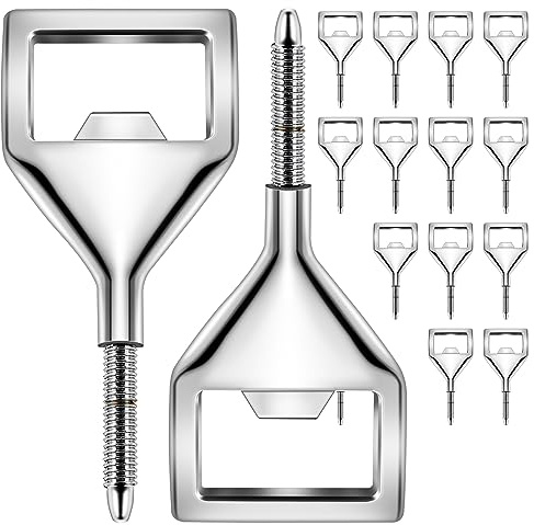Pyatofyy 15Pcs Flaschenöffner Rohlinge Metall FlaschenöFfner Einsätze Set Gewinde Bierflaschenöffner, Flaschenöffner für Startseite Kneipe Outdoor Männer(Silber)