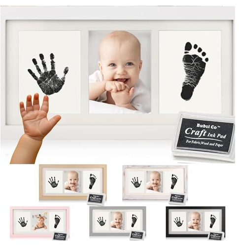 Bubzi Co Baby Handabdruck Fußabdruck Lehm Fussabdruck Set für Neugeborene und Kleinkinder, Baby Geschenk Mädchen Personalisierte Andenken, Kinderzimmer Dekor, Einzigartige Andenken