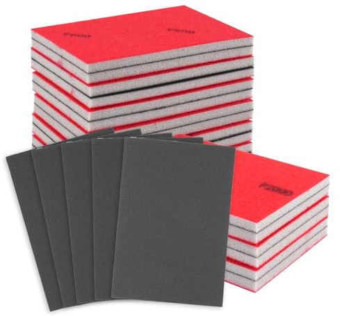 Schleifschwamm Holz, 24 Stück Schleifschwämme Set 180-4000 Körnung | Schleifpapier für Trockenbau Holz Möbel Metall Polieren Farbe