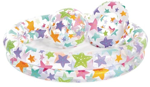 INTEX 'Starfish Pool Set' Planschbecken für Kinder Ø122x25cm (59460NP) | Komplettset mit Planschbecken, passendem Schwimmring und Beach Ball im Seestern-Design, bei 18 cm Füllhöhe ca. 150 l Wasser