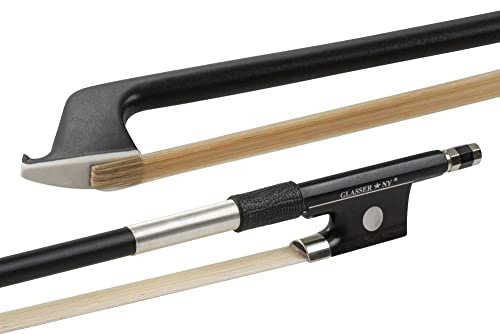 GLASSER Violinbogen, Carbon Graphit, Made in USA, 2000X-44, Neusilberbewicklung, für 4/4 Violine