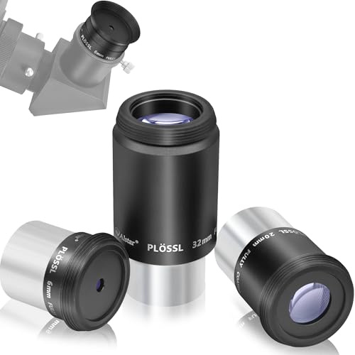 Alstar Teleskop Okular Set, Plossl Okular 1,25 Zoll 6mm 20mm 32mm Okulare für Teleskop, Mehrvergütetes Teleskop Zubehör Standard 1,25 Zoll Filtergewinde für Astronomische Beobachtungen