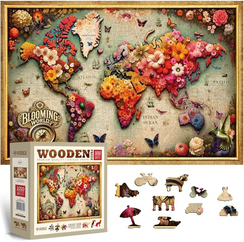WOODEN.CITY Holzpuzzle für Erwachsene ab 15 Jahren - 1000 Teile - Größe 52 x 37,5 cm - hochwertige Holzsägeblätter - einzigartige Form Bestes Geschenk für Erwachsene