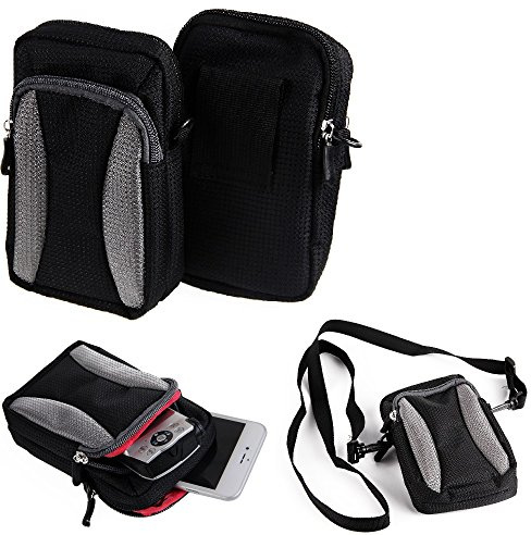 K-S-Trade Qualitativ & Innovativ Fototasche Für Sony Cyber-Shot DSC-RX100 VII Gürtel-Tasche Holster Umhänge Tasche Kameratasche, Schwarz-grau