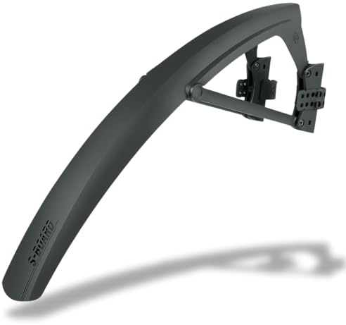 SKS GERMANY S-Board Vorderrad-Schutzblech für Rennräder (optimaler Spritzschutz aus schlagfestem Hochleistungskunststoff, mit Zweigelenk-Schnellbefestigung, inkl. Schutzfolie), schwarz