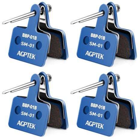 AGPTEK 4X Bremsbeläge Fahrrad, Scheibenbremsbeläge, High Performance Bremsbeläge Disc Brake Pads & Spring (Resin) für Mountainbike Scheibenbremse I Bike Beläge I Bremsbelag (4 Stück)