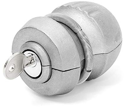 Relaxdays 10013640 Anhängerschloss Diebstahlsicherung für Kugelkupplung 5 cm, Grau