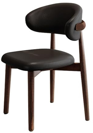 Meal Chairs Gepolsterte Esszimmerstühle, 1er-Set, Moderne Küchen- und Esszimmerstühle aus der Mitte des Jahrhunderts, Armlehnenloser Bauernstuhl aus PU-Leder mit Holzrahmen/Gebogene Rückenle