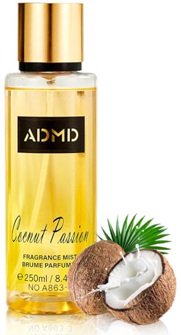 Body Spray, Körperspray Damen, Kokos Duftendes bodyspray, Duftendes Körperspray, Kokos Parfum Spray, Lang Anhaltender Duftspray, Body Splash, Geschenke für Verliebte, Frauen, Mütter