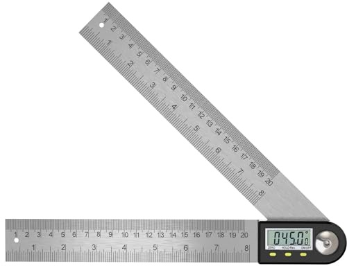 Winkelmesser Digital Winkellineal mit LCD-Anzeige Edelstahl Winkelmessung Winkel Anzeige für Holzarbeiten Heimarbeit Handwerker,360° Winkel Messen,Hold Funktion 400MM
