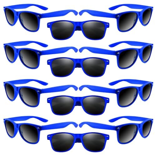 ASTARON 12 Stück Partybrillen, Neon Vintage Scherzbrillen Set Retro Lustige Party Brille für Strand Hochzeit Partypool Partyzubehör