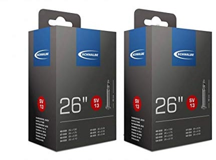 Schwalbe SV13 Innenschlauch, Schwarz, 26 Inch x 1.5-2.5 (40mm Presta Valve), 2er Pack