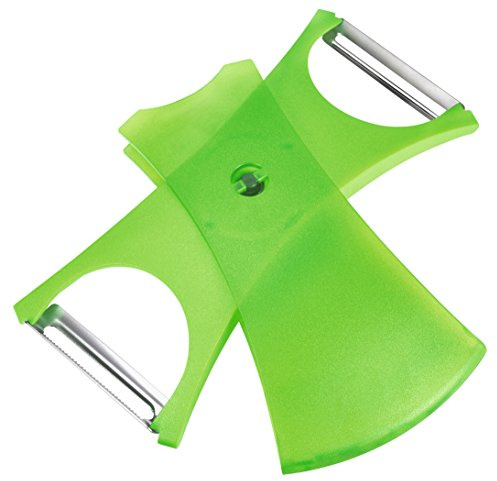 KUHN RIKON 22237 Küchenhelfer Gemüse-/Tomatenschäler Design Line 2in1 Schäler grün