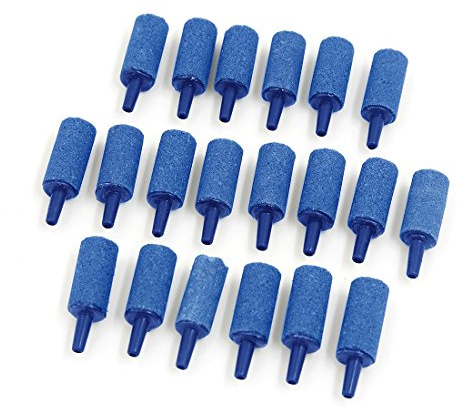 sourcing map 20 Stück Luftstein für Aquarium Plastik Behälter Belüfterstein Blase Ausströmer für Aquarium Pumpe und Hydroponik 25x12mm