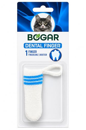 Bogadent bogar, Anti-Plaque Finger, Zahnbürste Katze, Mit patentierter Silberionen-Technologie, Fingerförmige Katzenzahnbürste, Katzen-Zahnpflege, Katzenzubehör, 1 Stück