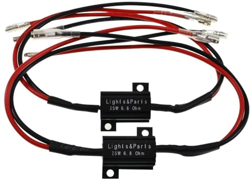 2EXTREME 2x 25 Watt LED - Widerstand 25Watt 6,8Ohm für Fahrzeugbeleuchtung - Optimal für Mini LED Blinker, Tagfahrlichter & Rücklichter - Einfache Installation, 12V, Aluminiumgehäuse