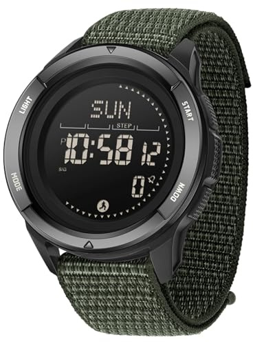 BIEWO Herren Militär Sportuhr Digital 5ATM Wasserdicht Fitness Uhr mit Kompass Metronom Kalorien Stoppuhr Schrittzähler Laufuhr