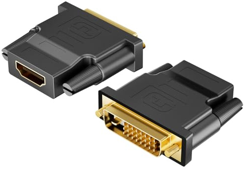 Ticenpe DVI auf HDMI Adapter, DVI-D Stecker zu HDMI Buchse Adapter 1920x1200 1080P, Bidirektionale Konvertierung DVI (24+1) auf HDMI-Konverter für PC, Monitor, Laptop, Fernseher, Projektor, 2 Stück