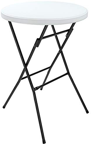 Casaria® Stehtisch Ø 72 cm Klappbar Rund Stabil Garten 110 cm Hoch Wasserabweisend Metall Klapptisch Bistrotisch Partytisch Bartisch Biertisch Weiß