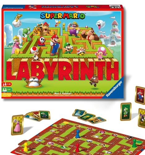 Ravensburger Familienspiel 26063 - das Verrückte Labyrinth Super Mario - mit den Figuren aus Super Mario- EIN Spieleklassiker für die ganze Familie!