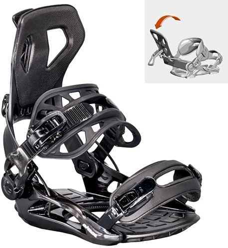 Airtracks Snowboardbindung Master Pro FASTEC™ System - Snowboard Bindung - Schwarz - Größen M L XL (L - schwarz (41-44))