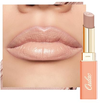 Oulac Nude Pflegender Lippenstift - Matte mit Satin Finish Lippenstifte, Cremige Textur, Feuchtigkeitsspendender Lippen, Langanhaltender Hochpigmentiert, Mit Shea Butter, Vegane, 4g, SG01 Bare