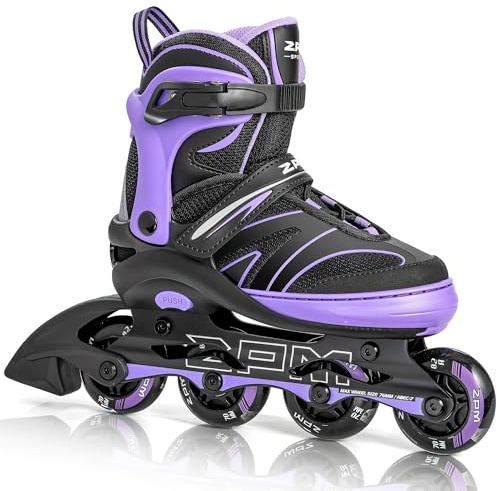 2PM SPORTS Größen Verstellbar Inliner für Kinder, Mädchen Jungen Inline Skates mit 82A PU Rollen für Damen/Herren Youngster Anfänger