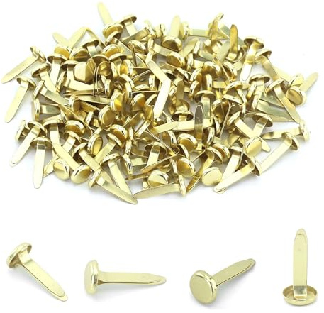 120 Stück Mini Gold Pushpins, Metall Rundkopf Scrapbook Clips, Pushpin Pattern Pocket Clips, Paper Letter Clips für Schule, Büro, Basteln DIY (Gold)