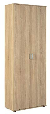 Inter Link – Mehrzweckschrank – Aktenschrank – Allzweckschrank – 2 Türen – inkl. 5 Einlageböden – Melaminbeschichtet – Eiche Sonoma - 70 x 34 x 189 cm - Gallo
