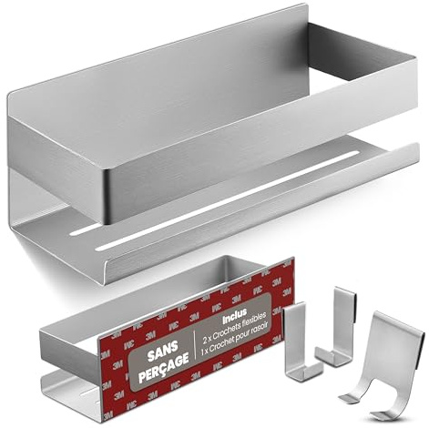 LIEBHEIM Duschablage Ohne Bohren - Badregal - Badezimmer Organizer - Duschregal - Badezimmer Regal - Duschregal Ohne Bohren - Bathroom Organizer - Bad Regal - Duschkorb - Shower Shelf