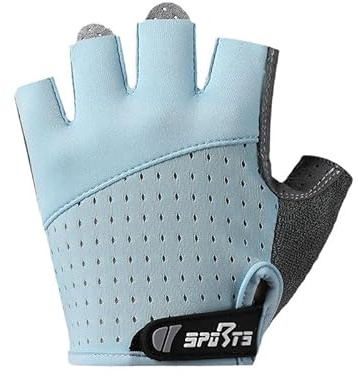 Fahrradhandschuhe Kinder, Reithandschuhe Kinder für Mädchen und Jungen, Sporthandschuhe, Fingerlose Handschuhe, Rutschfest und Atmungsaktiv, Einstellbar für Radfahren, Skateboarden, Rollschuhlaufen