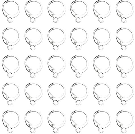 EXCEART Runde Hebel Ohrring Haken Aus Kupfer 1.50X1.20In Schmuckherstellung ZubehöR 100 StüCk Diy Ohrring Machen ZubehöR FüR Kreative Bastelprojekte