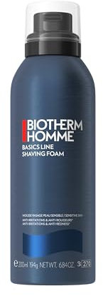 Biotherm Homme Basic Line Shaving Foam, beruhigender Rasierschaum für Männer, mit pflegender Formel, geeignet für empfindliche Haut, für eine sanfte und gründliche Rasur, 200 ml