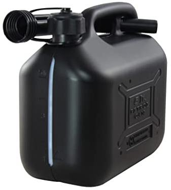 ProCar Benzinkanister 5 Liter Schwarz - UN- Zulassung Kunststoff Kraftstoffkanister mit Füllstandsanzeige - Made in Europe (Schwarz, 5 Liter)