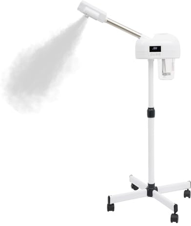 Begoniape Gesichtsdampfer 360° Ozon Bedampfer Höhenverstellbar Porenreiniger Kosmetik Dampfgerät mit Timer und Heißer Sprühmodus Funktionen Gesichtssauna Verdampfe