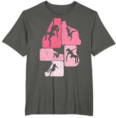 Klettern Kletterer Bergsteigen Bouldern Damen Mädchen T-Shirt