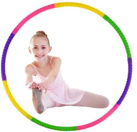 AolKee Hula Fitness Reifen Kinder, Mehrfarbiger, für Jungen und Mädchen, Kunststoff Abnehmbar, perfekt für Tanz