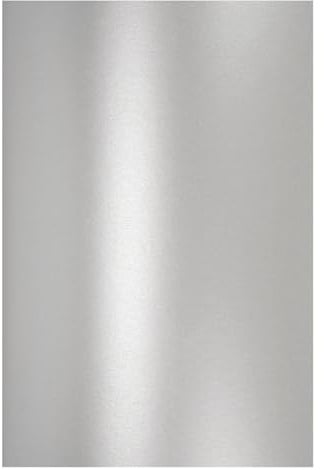 Netuno Perlmuttpapier 120g DIN A4 21x29,7 cm, Silber, 10 Blatt | 120g Aster Metallic Silver · glänzendes Effektpapier, bedruckbar für Taufe, Geburtstag und Jubiläum