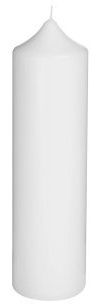 Stumpenkerze, Weiss für Taufe 25x 6 cm Kerzenrohling, Rundkerze 250x60 mm zum Basteln und Verzieren