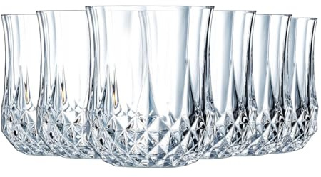 Cristal d'Arques Paris, Trinkgläser, Longchamp, 23 cl, 6er Set | Brillantes Kwarx-Glas, Wassergläser für Saft, Cola und Longdrinks, spülmaschinenfest, dauerhafter Glanz, stoßfest im Alltag