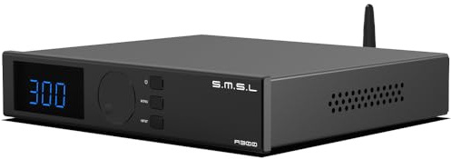 S.M.S.L A300 HiFi-Leistungsverstärker, Integrierter Klasse-D-Verstärker, SDB-Soundeffekte, Hi-Res-Audioempfänger, RCA, Bluetooth 5.0, USB-Eingang, 165 W x 2 THD+N 0,004% (mit Fernbedienung)